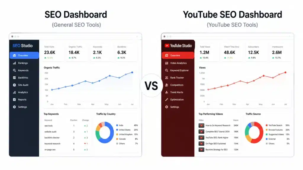 General SEO Platform vs YouTube SEO Tool