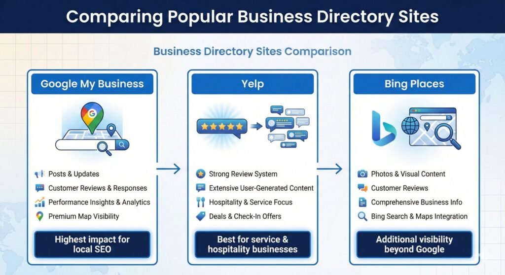 Comparing Popular Business Directory Sites