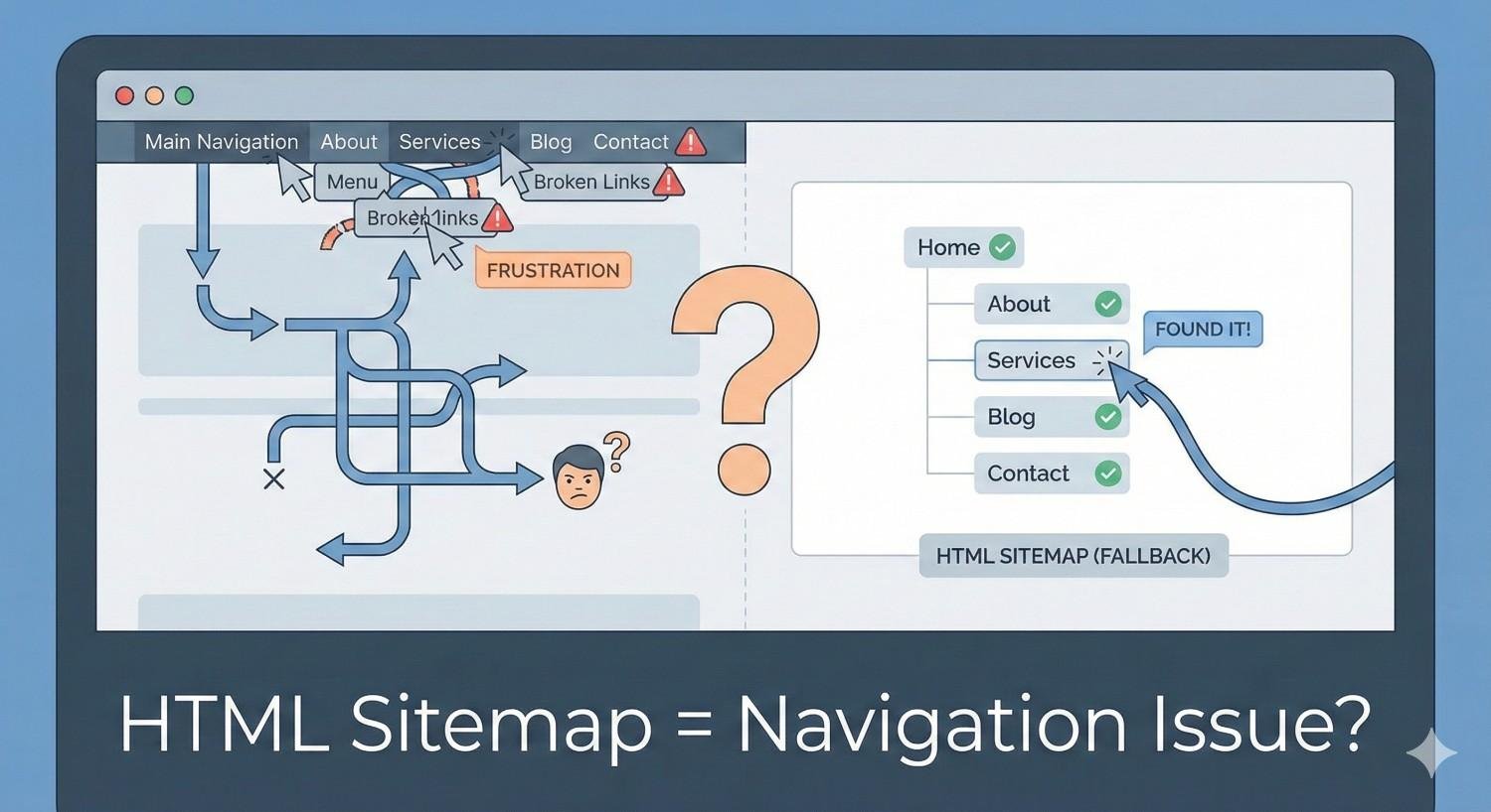 HTML Sitemap Indicates Navigation Failure