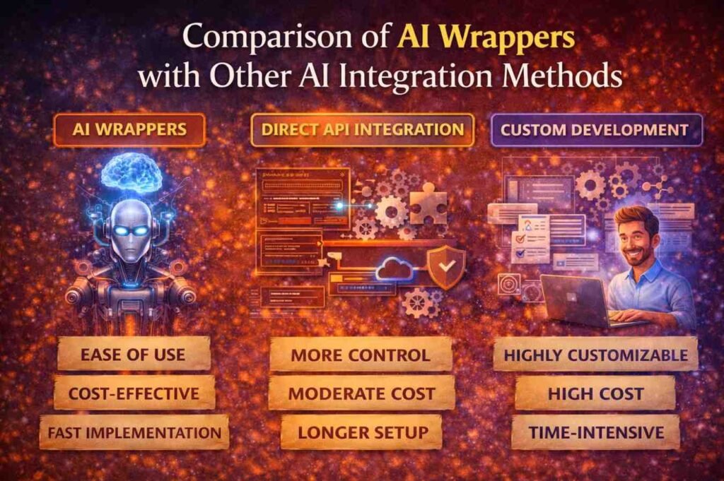 Comparison of AI Wrappers with Other AI Integration Methods