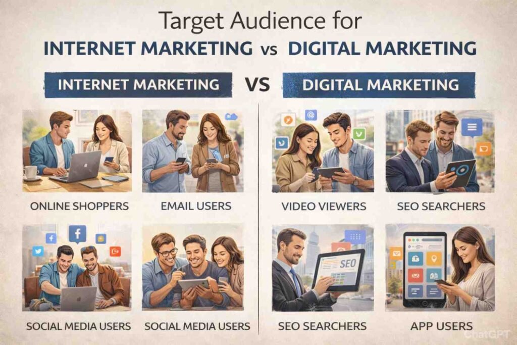 Target Audience for Internet Marketing vs Digital Marketing