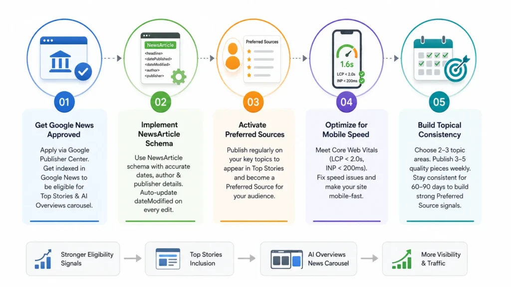 5 Actions to Take Right Now for AI Overviews News Carousel Visibility