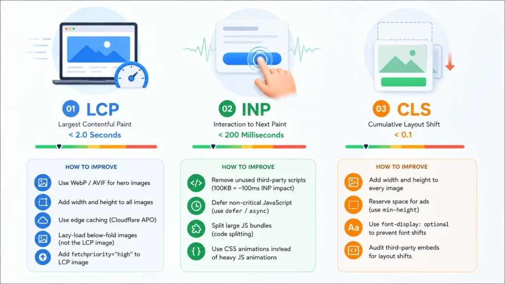 The Three Core Web Vitals You Must Pass in August 2026